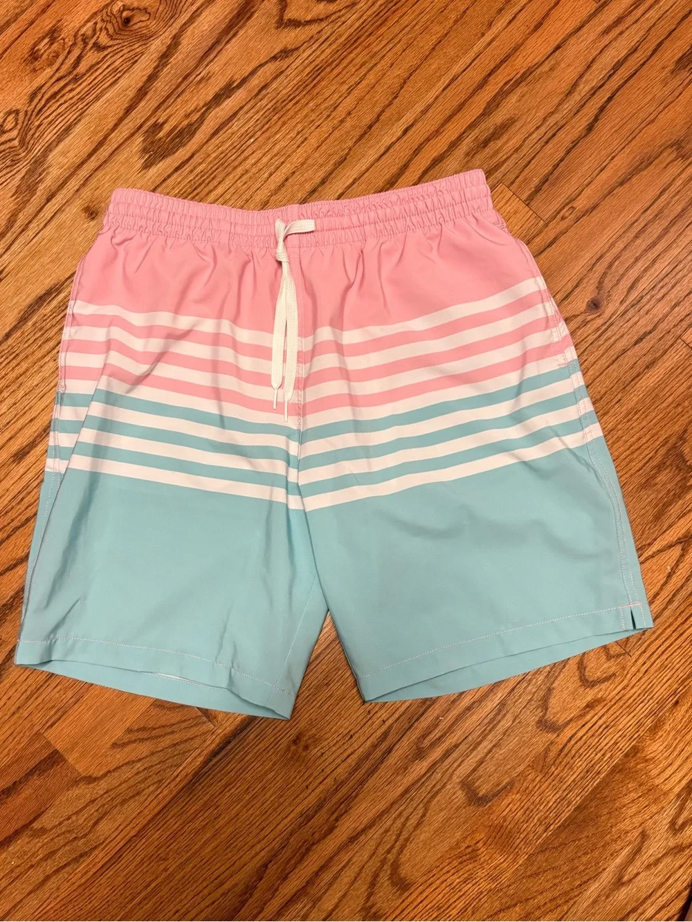 chubbies Pink & Light Blue Striped swim shorts